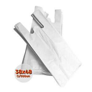 Sacola Plástica Branca 38X48 Resistente C/500 uni