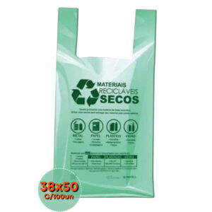 Sacola Plástica Ecológica Biodegradável Prefeitura 38x50 C/100un