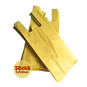 Sacola Plástica Amarela 38X48 Resistente C/500 uni