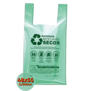 Sacola Plástica Ecológica Biodegradável Prefeitura 48x55 cm C/500un