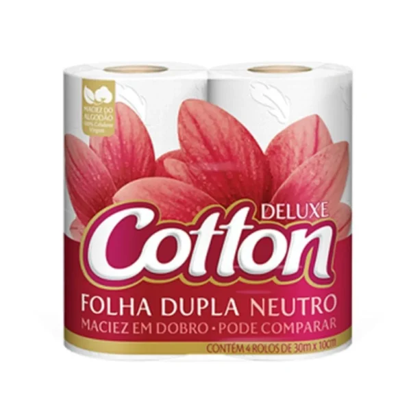 Papel Higiênico Cotton Folha Dupla 30m – 16 Pacotes com 4 Rolos | Suavidade e Qualidade Superior - Imagem 2