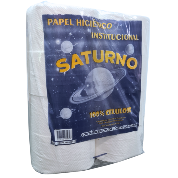 Papel Higiênico Rolão Saturno 300m Folha Simples Macio Premium