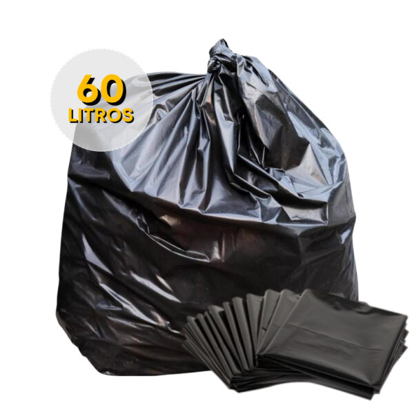 Saco De Lixo 60 Litros Reforçado, Uso Pesado Pct 2,5kg