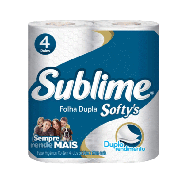 Papel Higiênico Folha Dupla Sublime – 16 Pacotes com 4 Rolos de 30 Metros - Imagem 2