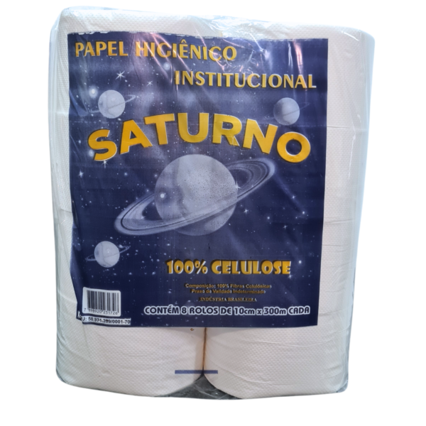Papel Higiênico Rolão Saturno 300m Folha Simples Macio Premium - Imagem 3