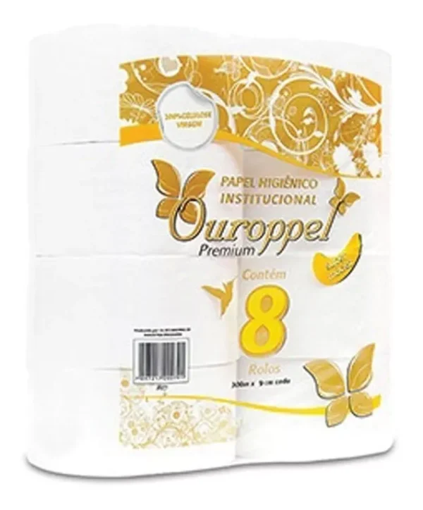 Papel Higiênico Folha Simples Rolão 300m Pt 8 Rl Ouroppel Premium