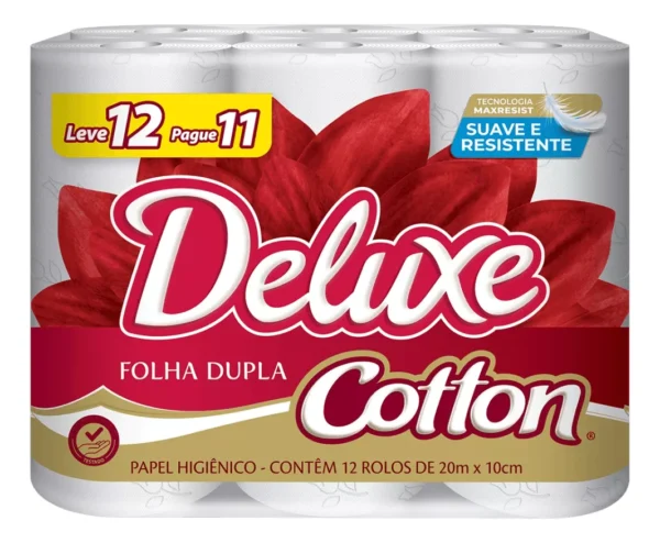 Papel Higiênico Cotton Folha Dupla 30m Leve 12 Pague 11