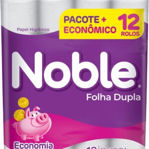 Papel Higiênico Noble Folha Dupla 20m – Pacote com 12 Rolos