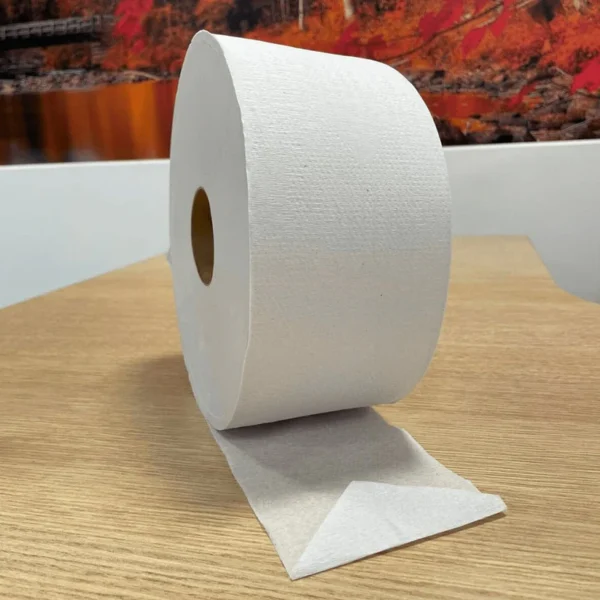 Papel Higiênico Rolão Branco Reciclado folha simples Dubbon com 8 rolos de aproximadamente 300 metros - Imagem 4