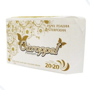 Papel Interfolha 100% celulose 20x20cm 2 dobras folha simples Ouroppel com 1.000 folhas