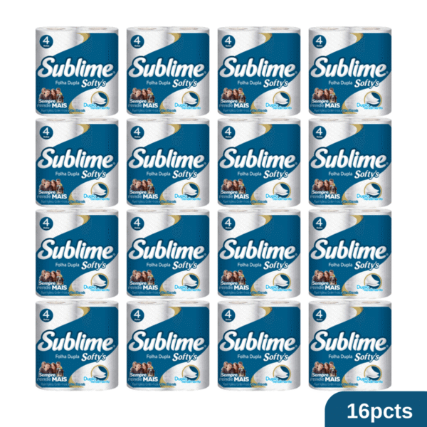 Papel Higiênico Folha Dupla Sublime – 16 Pacotes com 4 Rolos de 30 Metros