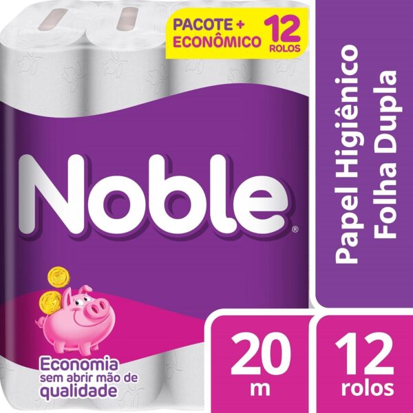 Papel Higiênico Noble Folha Dupla 20m – Pacote com 12 Rolos - Imagem 2