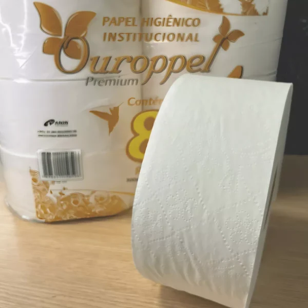 Papel Higiênico Folha Simples Rolão 300m Pt 8 Rl Ouroppel Premium - Imagem 5