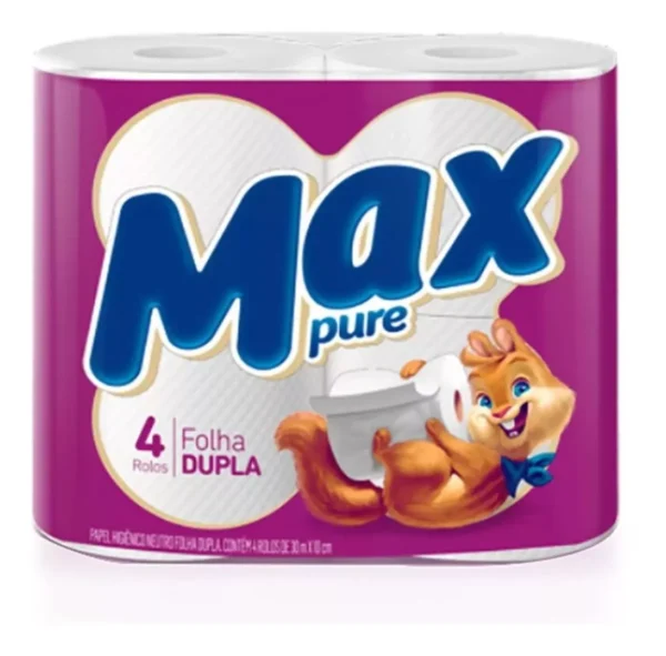 Papel Higiênico Folha Dupla Max Pure com 4 rolos de 30 m - Imagem 2