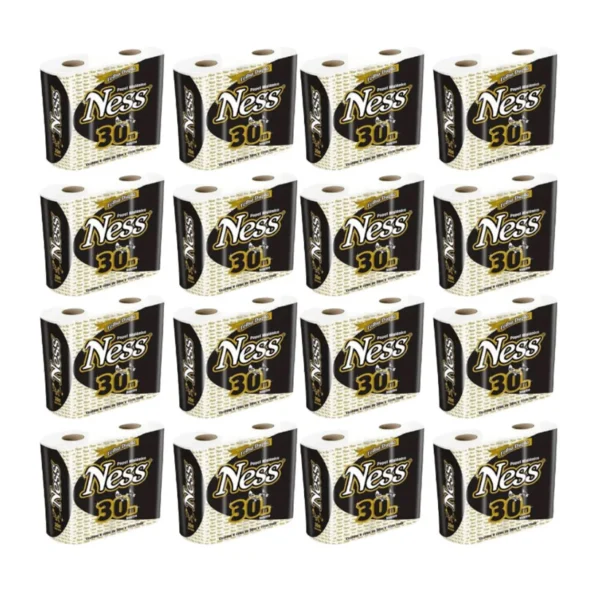 Papel Higiênico Folha Dupla Ness 16 pacotes com 4 rolos de 30 metros