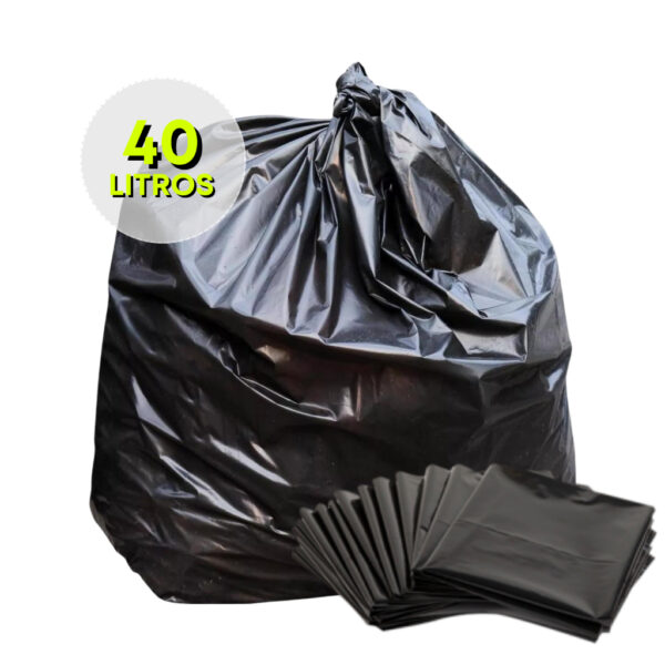 Saco De Lixo 40 Litros Reforçado, Uso Pesado Pct 2,5kg