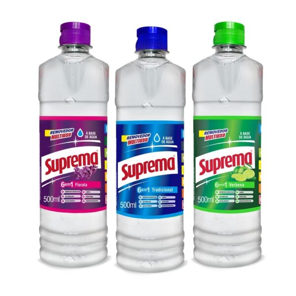 Kit 3 Removedor Perfumado Suprema Tradicional Verbena Florata Multisuperfícies 500 ml - 03 unidades