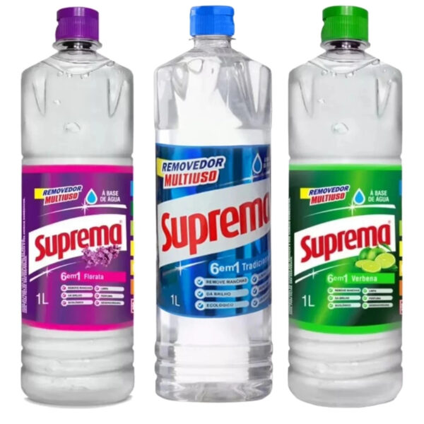 Kit 3 Removedor Perfumado Suprema Tradicional Verbena Florata Multisuperfícies 1 Litro - 03 unidades
