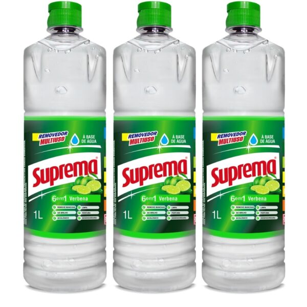 Kit 3 Removedor Perfumado Suprema Verbena Multisuperfícies 1 Litro - 03 unidades